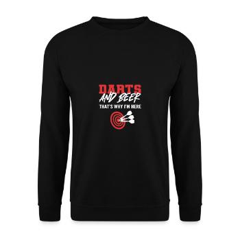 Fléchettes et bière. Cadeau fêtard - Sweat-shirt Unisexe - noir - Devant - Alina (178cm) & Michal (187cm)