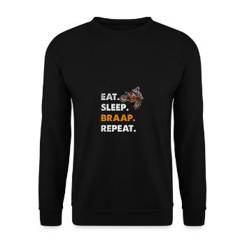 Fun Manger Dormir Braap Répéter Braap Dirt Bikeli - Sweat-shirt Unisexe - noir - Devant - Alina (178cm) & Michal (187cm)