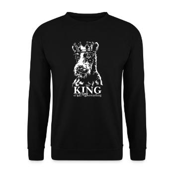Foxterrier Roi de tout chien disant chiens - Sweat-shirt Unisexe - noir - Devant - Alina (178cm) & Michal (187cm)
