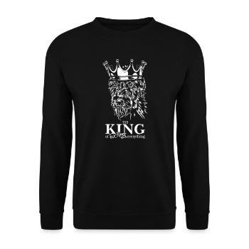 Irish Wolfhound King of everything Dog Wilsigns - Sweat-shirt Unisexe - noir - Devant - Alina (178cm) & Michal (187cm)