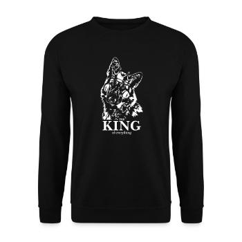 Berger allemand Roi de tout Chiens - Sweat-shirt Unisexe - noir - Devant - Alina (178cm) & Michal (187cm)