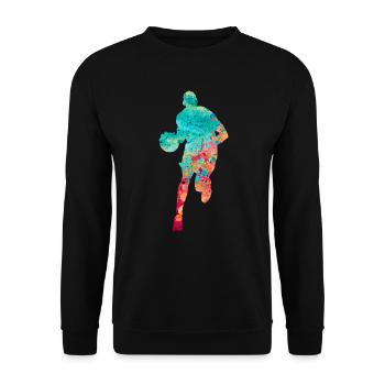 Basketball Spieler - Unisex Pullover - Schwarz - Vorne - Alina (178cm) & Michal (187cm)