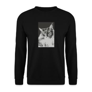 Maine Coon Relax - Unisex Sweatshirt - black - Front - Alina (178cm) & Michal (187cm)
