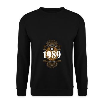 1989 Limited Edition Birthday Design - Unisex Sweatshirt - black - Front - Alina (178cm) & Michal (187cm)