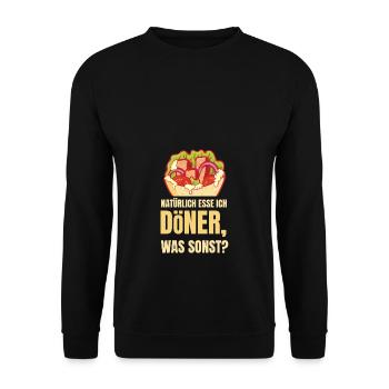 Natürlich Döner Kebab Was sonst - Unisex Pullover - Schwarz - Vorne - Alina (178cm) & Michal (187cm)