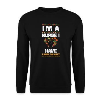 Je suis une infirmière j’ai 3 côtés le q... - Sweat-shirt Unisexe - noir - Devant - Alina (178cm) & Michal (187cm)