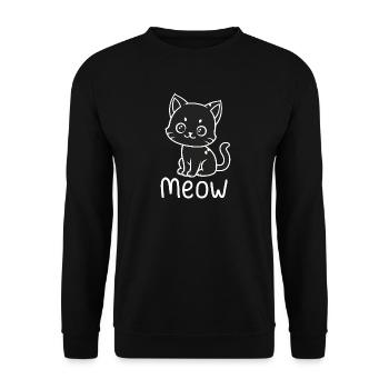 Cute Black Cat - Unisex Sweatshirt - black - Front - Alina (178cm) & Michal (187cm)
