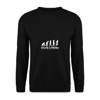Running Evolution History Jogging - Unisex Sweatshirt - black - Front - Alina (178cm) & Michal (187cm)