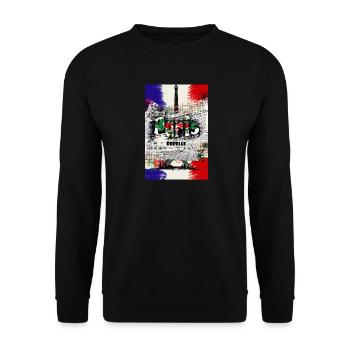 Paris Rebelle Art - Sweat-shirt Unisexe - noir - Devant - Alina (178cm) & Michal (187cm)