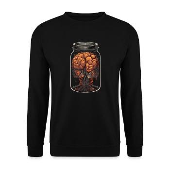 Brain in Glass Halloween Zombie Biology - Unisex Sweatshirt - black - Front - Alina (178cm) & Michal (187cm)