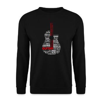 Genre de guitare Rouge / Blanc - sur foncé - Sweat-shirt Unisexe - noir - Devant - Alina (178cm) & Michal (187cm)