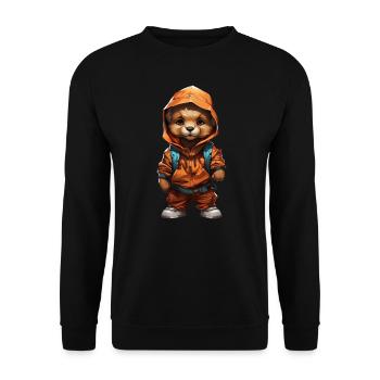 Hip-hop et mode urbaine pour des ambiances streetwear cool - Sweat-shirt Unisexe - noir - Devant - Alina (178cm) & Michal (187cm)