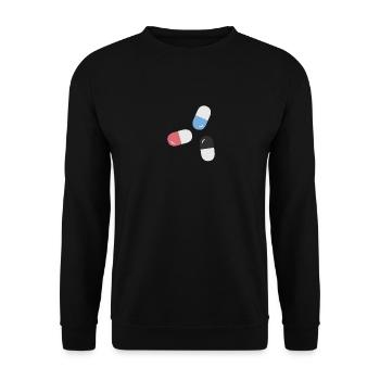 Pillen - Unisex Pullover - Schwarz - Vorne - Alina (178cm) & Michal (187cm)