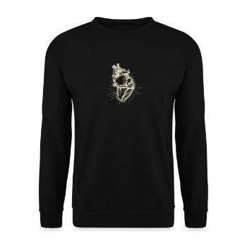 cœur - Sweat-shirt Unisexe - noir - Devant - Alina (178cm) & Michal (187cm)