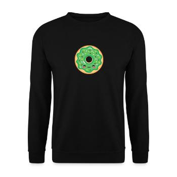 Donut Smile Kawaii green - Unisex Sweatshirt - black - Front - Alina (178cm) & Michal (187cm)