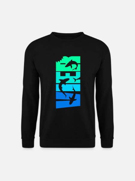 4. Geburtstag Haie Junge 4 Jahre alt Weißer Hai - Unisex Pullover - Schwarz