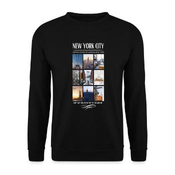 New York City Skyline NYC Manhattan - Sweat-shirt Unisexe - noir - Devant - Alina (178cm) & Michal (187cm)
