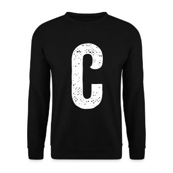 C Letter - Unisex Sweatshirt - black - Front - Alina (178cm) & Michal (187cm)