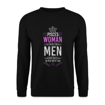 Signe du zodiaque eau naissance mois superstition - Sweat-shirt Unisexe - noir - Devant - Alina (178cm) & Michal (187cm)