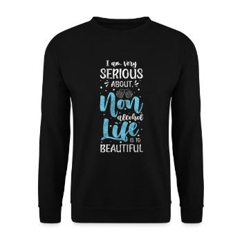 Beer, Quit Booze, Health - Unisex Sweatshirt - black - Front - Alina (178cm) & Michal (187cm)