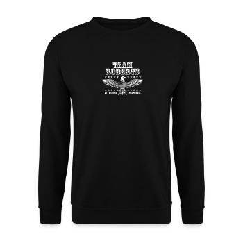 Team Roberts Last Name Surname Pride - Unisex Sweatshirt - black - Front - Alina (178cm) & Michal (187cm)