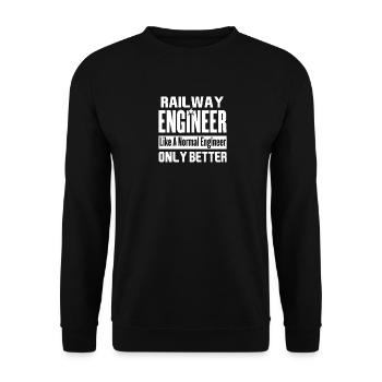 Railway Engineer Better Than Funny - Unisex Sweatshirt - black - Front - Alina (178cm) & Michal (187cm)