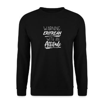 Warnung: Eritreer mit einer Haltung - Unisex Pullover - Schwarz - Vorne - Alina (178cm) & Michal (187cm)