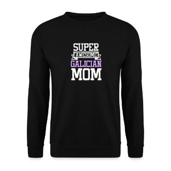 Super Awesome Galician Mom Country Pride - Unisex Sweatshirt - black - Front - Alina (178cm) & Michal (187cm)