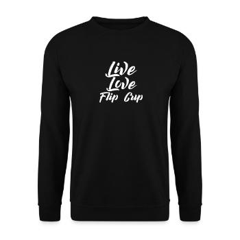 Live Liebe Flip Cup - Unisex Pullover - Schwarz - Vorne - Alina (178cm) & Michal (187cm)