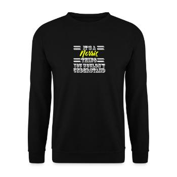 Es ist eine Norris Sache Nachname Nachname Stolz - Unisex Pullover - Schwarz - Vorne - Alina (178cm) & Michal (187cm)
