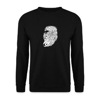 Eagle in Vintage Tattoo Tribal Feather Style - Unisex Sweatshirt - black - Front - Alina (178cm) & Michal (187cm)