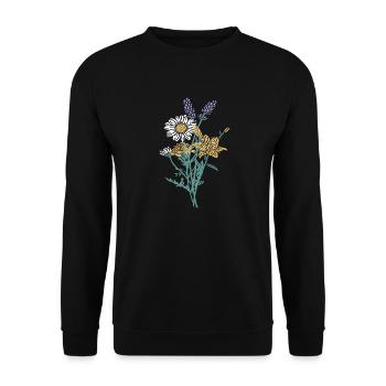 Bouquet of herbs - Unisex Sweatshirt - black - Front - Alina (178cm) & Michal (187cm)