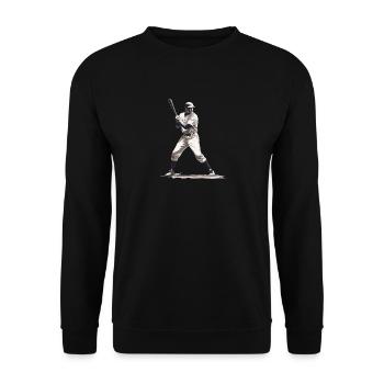 Baseball player with baseball bat - Unisex Sweatshirt - black - Front - Alina (178cm) & Michal (187cm)