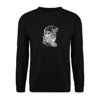 Cool vintage astronaut with open helmet - Unisex Sweatshirt - black - Front - Alina (178cm) & Michal (187cm)