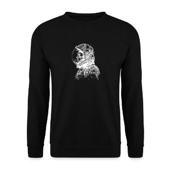 Vintage cosmonaut with closed helmet - Unisex Sweatshirt - black - Front - Alina (178cm) & Michal (187cm)