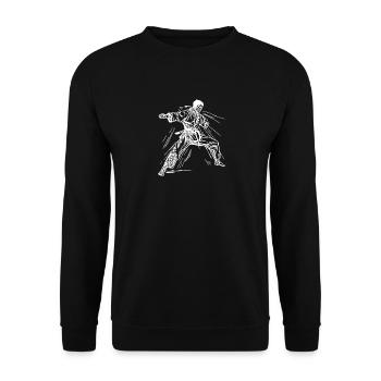 Karate Turnier Kampfgeist Meisterschaft Sieg - Unisex Pullover - Schwarz - Vorne - Alina (178cm) & Michal (187cm)
