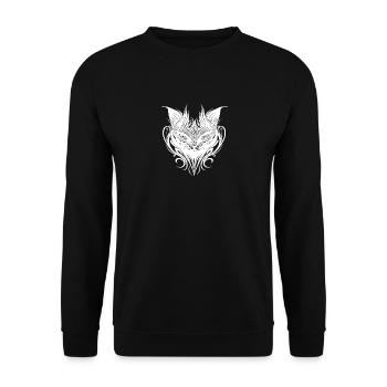 Tatouage chat dans le style des lignes géométriques - Sweat-shirt Unisexe - noir - Devant - Alina (178cm) & Michal (187cm)