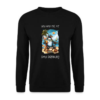 You Had Me At Day Drinking Vacay Mode Cute Penguin - Unisex Sweatshirt - black - Front - Alina (178cm) & Michal (187cm)