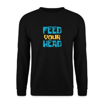Feed your head - füttere Deinen Kopf - Unisex Sweatshirt - black - Front - Alina (178cm) & Michal (187cm)