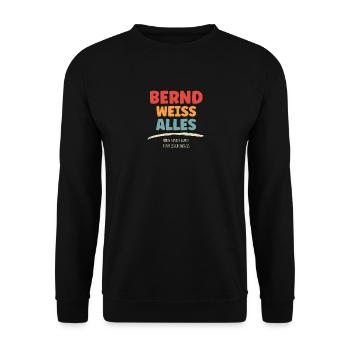 Bernd weiss Alles - Unisex Pullover - Schwarz - Vorne - Alina (178cm) & Michal (187cm)