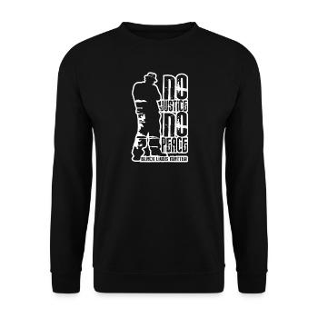 No Justice No Peace - black lives matter - Unisex Sweatshirt - black - Front - Alina (178cm) & Michal (187cm)