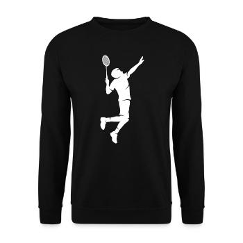 Joueur de badminton Silhouette Badminton - Sweat-shirt Unisexe - noir - Devant - Alina (178cm) & Michal (187cm)