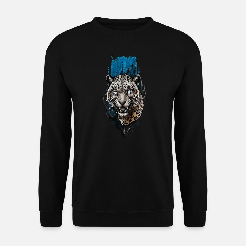 Blue-Eyed Jaguar: Mystical Wilderness - Unisex Sweatshirt - black