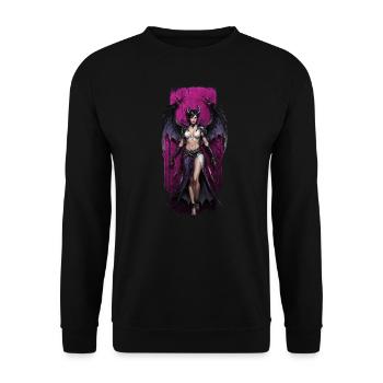Morrigan, Celtic Goddess of Fate - Unisex Sweatshirt - black - Front - Alina (178cm) & Michal (187cm)