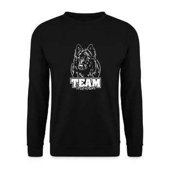 TEAM TERVUREN Dogs Dog Sport Wilsigns - Unisex Sweatshirt - black - Front - Alina (178cm) & Michal (187cm)