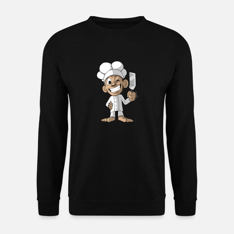 Lustiger Affe Chefkoch - Unisex Pullover - Schwarz