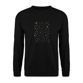 Bunte Punkte, Schön, Modisches Design - Unisex Pullover - Schwarz - Vorne - Alina (178cm) & Michal (187cm)