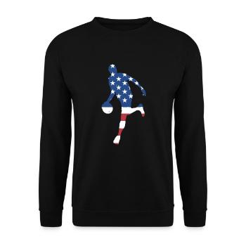 Sport Us Flag Basketball - Unisex Sweatshirt - black - Front - Alina (178cm) & Michal (187cm)