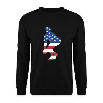 Sport Us Flag Softball - Unisex Pullover - Schwarz - Vorne - Alina (178cm) & Michal (187cm)