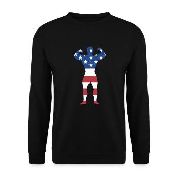 Sport Us Drapeau Musculation - Sweat-shirt Unisexe - noir - Devant - Alina (178cm) & Michal (187cm)
